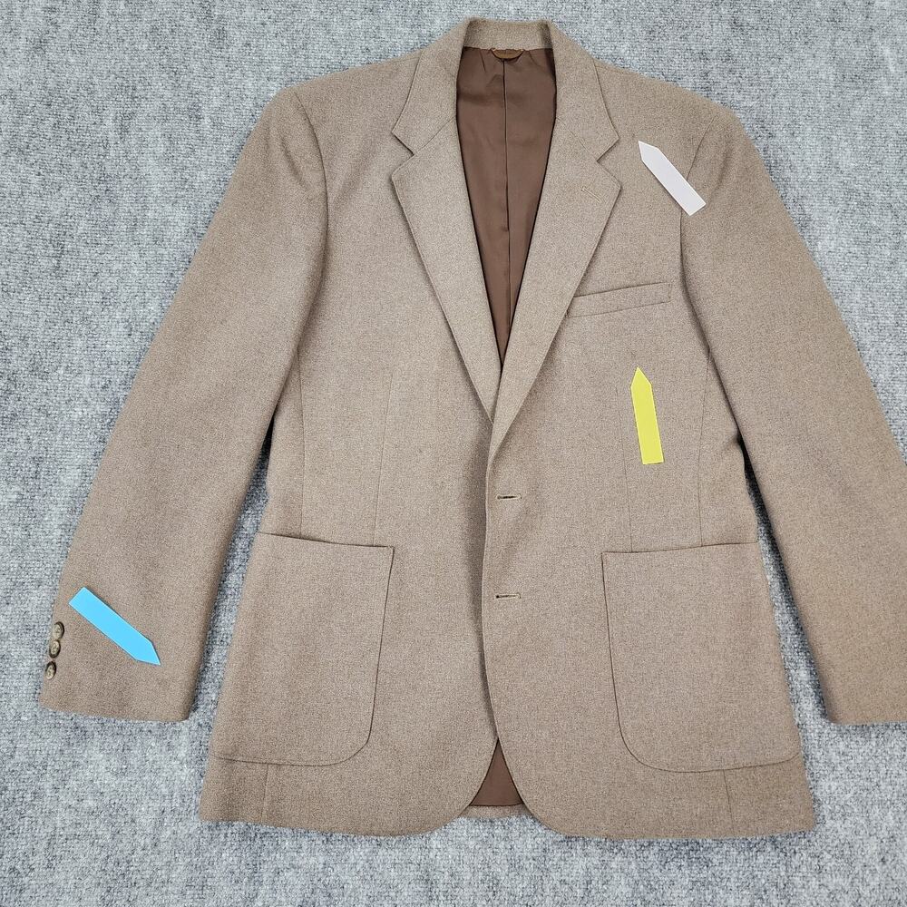Vintage Levis Blazer Mens 42R Tan Trim Cut Sta-Prest Action Suit Sport Coat Prep - Picture 13 of 16